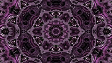 Metal Sanayi ve teknoloji kavramı simetrik desen süs dekoratif Kaleidoscope hareketi geometrik daire ve yıldız şekiller soyut