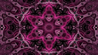 Metal Sanayi ve teknoloji kavramı simetrik desen süs dekoratif Kaleidoscope hareketi geometrik daire ve yıldız şekiller soyut