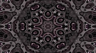 Metal Sanayi ve teknoloji kavramı simetrik desen süs dekoratif Kaleidoscope hareketi geometrik daire ve yıldız şekiller soyut