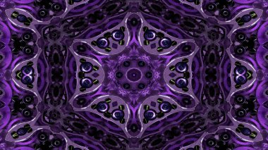 Metal Sanayi ve teknoloji kavramı simetrik desen süs dekoratif Kaleidoscope hareketi geometrik daire ve yıldız şekiller soyut