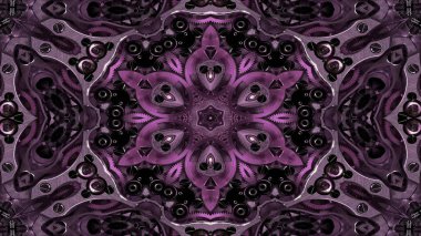 Metal Sanayi ve teknoloji kavramı simetrik desen süs dekoratif Kaleidoscope hareketi geometrik daire ve yıldız şekiller soyut