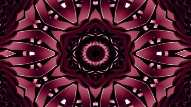 Metal Sanayi ve teknoloji kavramı simetrik desen süs dekoratif Kaleidoscope hareketi geometrik daire ve yıldız şekiller soyut