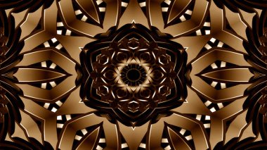 Metal Sanayi ve teknoloji kavramı simetrik desen süs dekoratif Kaleidoscope hareketi geometrik daire ve yıldız şekiller soyut