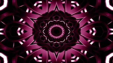 Metal Sanayi ve teknoloji kavramı simetrik desen süs dekoratif Kaleidoscope hareketi geometrik daire ve yıldız şekiller soyut