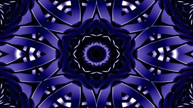 Metal Sanayi ve teknoloji kavramı simetrik desen süs dekoratif Kaleidoscope hareketi geometrik daire ve yıldız şekiller soyut