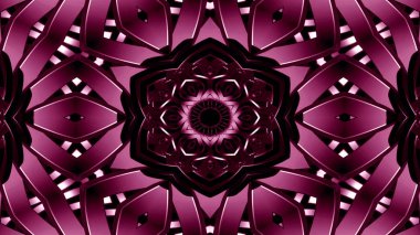 Metal Sanayi ve teknoloji kavramı simetrik desen süs dekoratif Kaleidoscope hareketi geometrik daire ve yıldız şekiller soyut