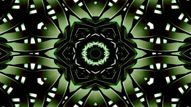 Metal Sanayi ve teknoloji kavramı simetrik desen süs dekoratif Kaleidoscope hareketi geometrik daire ve yıldız şekiller soyut