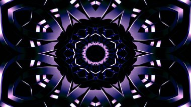 Metal Sanayi ve teknoloji kavramı simetrik desen süs dekoratif Kaleidoscope hareketi geometrik daire ve yıldız şekiller soyut