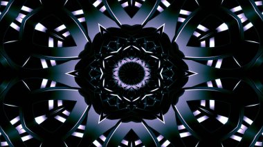 Metal Sanayi ve teknoloji kavramı simetrik desen süs dekoratif Kaleidoscope hareketi geometrik daire ve yıldız şekiller soyut