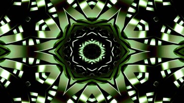 Metal Sanayi ve teknoloji kavramı simetrik desen süs dekoratif Kaleidoscope hareketi geometrik daire ve yıldız şekiller soyut