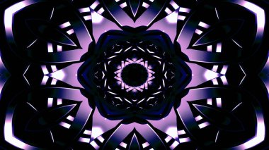 Metal Sanayi ve teknoloji kavramı simetrik desen süs dekoratif Kaleidoscope hareketi geometrik daire ve yıldız şekiller soyut