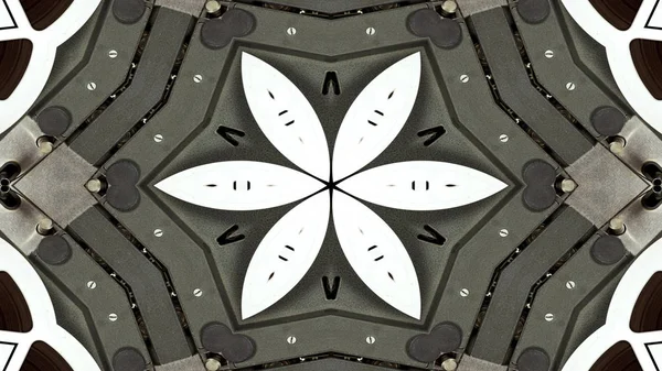 Abstrak Metallic Industrial Technology Concept Symmetric Pattern Ornamental Decorative Kaleidoscope — Stok Foto