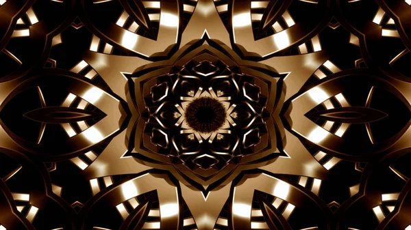 Abstract Metallic Industrial Technology Concept Symmetric Pattern Ornamental Decorative Kaleidoscope — Stock Photo, Image