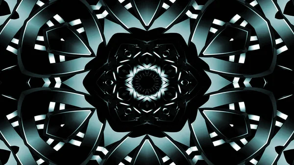 Abstraktes Metallisches Industrie Und Technologiekonzept Symmetrisches Muster Ornamentales Dekoratives Kaleidoskop — Stockfoto