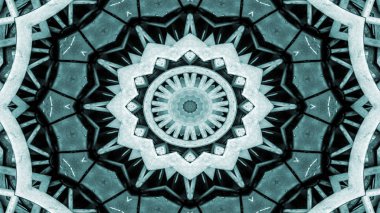 Metal Sanayi ve teknoloji kavramı simetrik desen süs dekoratif Kaleidoscope hareketi geometrik daire ve yıldız şekiller soyut