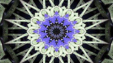 Metal Sanayi ve teknoloji kavramı simetrik desen süs dekoratif Kaleidoscope hareketi geometrik daire ve yıldız şekiller soyut