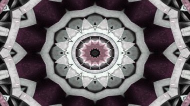 Metal Sanayi ve teknoloji kavramı simetrik desen süs dekoratif Kaleidoscope hareketi geometrik daire ve yıldız şekiller soyut