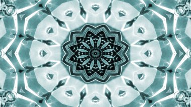 Metal Sanayi ve teknoloji kavramı simetrik desen süs dekoratif Kaleidoscope hareketi geometrik daire ve yıldız şekiller soyut