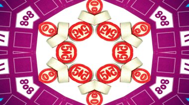 Kumar kavramı simetrik desen süs dekoratif Kaleidoscope hareketi geometrik daire ve yıldız şekiller soyut