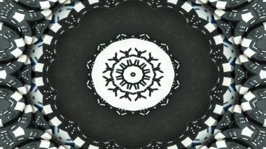 Kumar kavramı simetrik desen süs dekoratif Kaleidoscope hareketi geometrik daire ve yıldız şekiller soyut