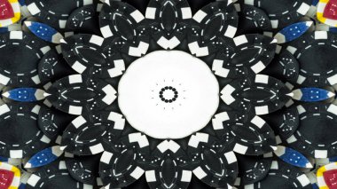 Kumar kavramı simetrik desen süs dekoratif Kaleidoscope hareketi geometrik daire ve yıldız şekiller soyut
