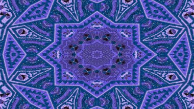 Soyut etnik otantik simetrik desen süs dekoratif Kaleidoscope hareketi geometrik daire ve yıldız şekli