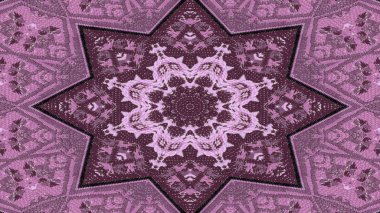 Soyut etnik otantik simetrik desen süs dekoratif Kaleidoscope hareketi geometrik daire ve yıldız şekli