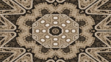 Soyut etnik otantik simetrik desen süs dekoratif Kaleidoscope hareketi geometrik daire ve yıldız şekli