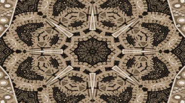 Soyut etnik otantik simetrik desen süs dekoratif Kaleidoscope hareketi geometrik daire ve yıldız şekli