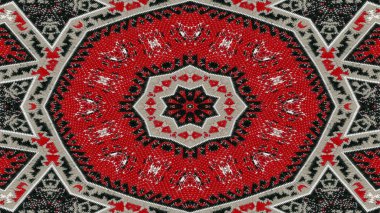 Soyut etnik otantik simetrik desen süs dekoratif Kaleidoscope hareketi geometrik daire ve yıldız şekli