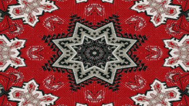Soyut etnik otantik simetrik desen süs dekoratif Kaleidoscope hareketi geometrik daire ve yıldız şekli