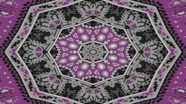 Soyut etnik otantik simetrik desen süs dekoratif Kaleidoscope hareketi geometrik daire ve yıldız şekli