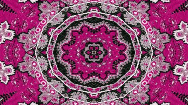 Soyut etnik otantik simetrik desen süs dekoratif Kaleidoscope hareketi geometrik daire ve yıldız şekli