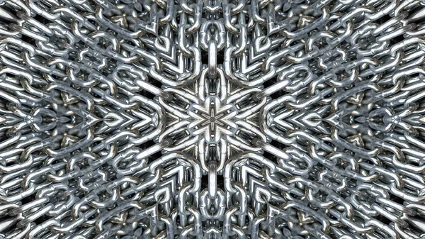 Streszczenie Metalowe Przemysłowych Technologii Pojęcia Symetryczny Wzór Kalejdoskop Ozdobny Ozdobnych — Zdjęcie stockowe