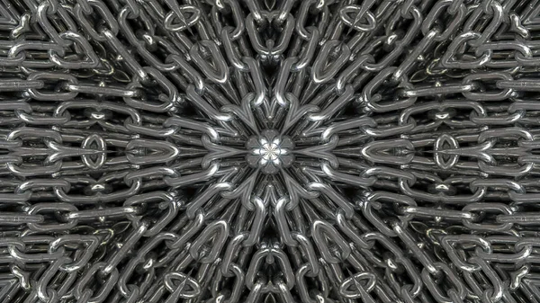 金属産業 技術コンセプトの対称パターン装飾装飾的な万華鏡運動幾何学的な円と星の形を抽象化します — ストック写真