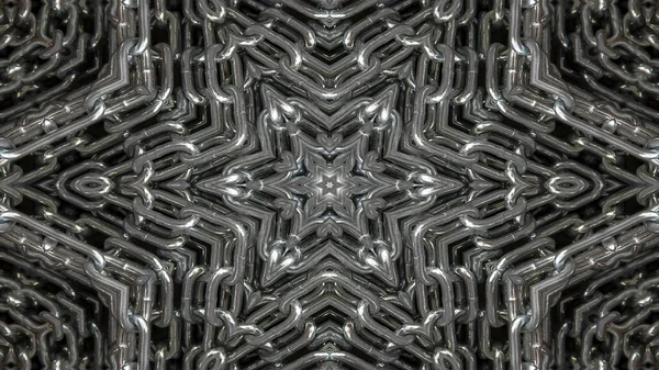 Résumé Concept Industriel Technologique Métallique Motif Symétrique Ornemental Kaléidoscope Décoratif — Photo