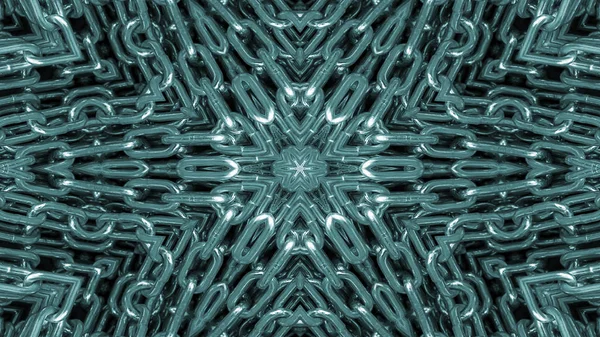 Abstracte Metalen Industriële Technologie Concept Symmetrisch Patroon Sier Decoratieve Caleidoscoop — Stockfoto