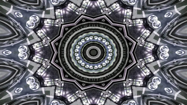 Abstrakt Metallisk Industri Teknologibegrep Symmetrisk Mønster Dekorativ Kaleidoskopbevegelse Geometrisk Sirkel – stockfoto