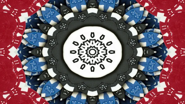 Abstract Gambling Concept Symmetric Pattern Ornamental Decorative Kaleidoscope Movement Geometric — Stock Photo, Image