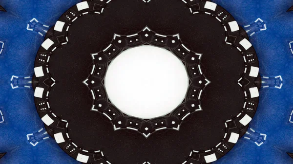 Abstraktes Spielkonzept Symmetrisches Muster Ornamentales Dekoratives Kaleidoskop Bewegung Geometrischer Kreis — Stockfoto