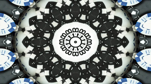 Abstraktes Spielkonzept Symmetrisches Muster Ornamentales Dekoratives Kaleidoskop Bewegung Geometrischer Kreis — Stockfoto