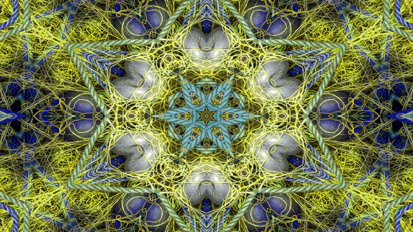 Abstract Fishnet Fishing Lines Concept Symmetric Pattern Ornamental Decorative Kaleidoscope — Stock Photo, Image