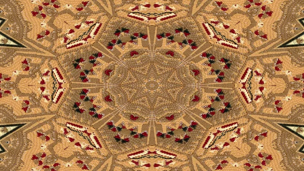 Abstraktní Etnické Autentické Symetrický Vzor Okrasné Dekorativní Kaleidoskop Hnutí Geometrické — Stock fotografie