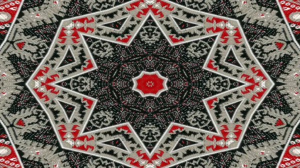 Abstrakte Ethnische Authentische Symmetrische Muster Ornamentale Dekorative Kaleidoskop Bewegung Geometrischer — Stockfoto