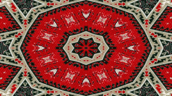 Abstraktní Etnické Autentické Symetrický Vzor Okrasné Dekorativní Kaleidoskop Hnutí Geometrické — Stock fotografie