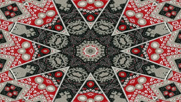 Abstrakte Ethnische Authentische Symmetrische Muster Ornamentale Dekorative Kaleidoskop Bewegung Geometrischer — Stockfoto