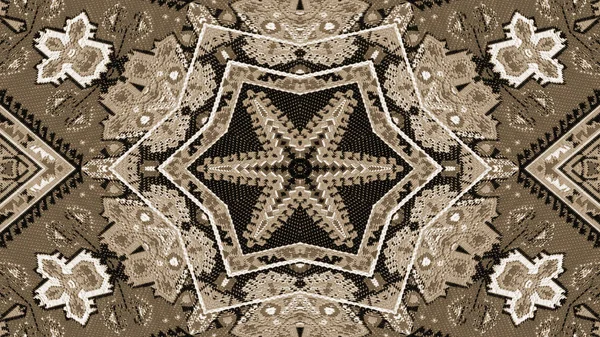 Abstract Ethnic Authentic Symmetric Pattern Ornamental Decorative Kaleidoscope Movement Geometric — Stock Photo, Image