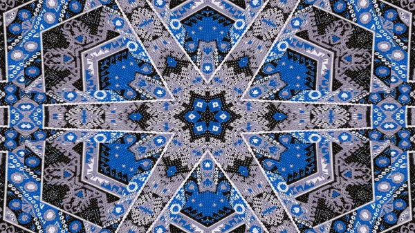 Abstrait Ethnique Authentique Motif Symétrique Ornemental Kaléidoscope Décoratif Mouvement Géométrique — Photo