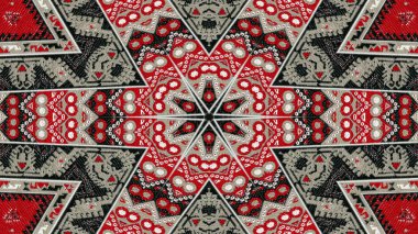 Soyut etnik otantik simetrik desen süs dekoratif Kaleidoscope hareketi geometrik daire ve yıldız şekli