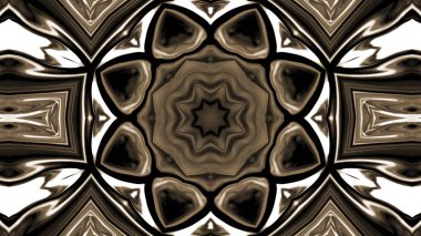 Soyut etnik otantik simetrik desen süs dekoratif Kaleidoscope hareketi geometrik daire ve yıldız şekli